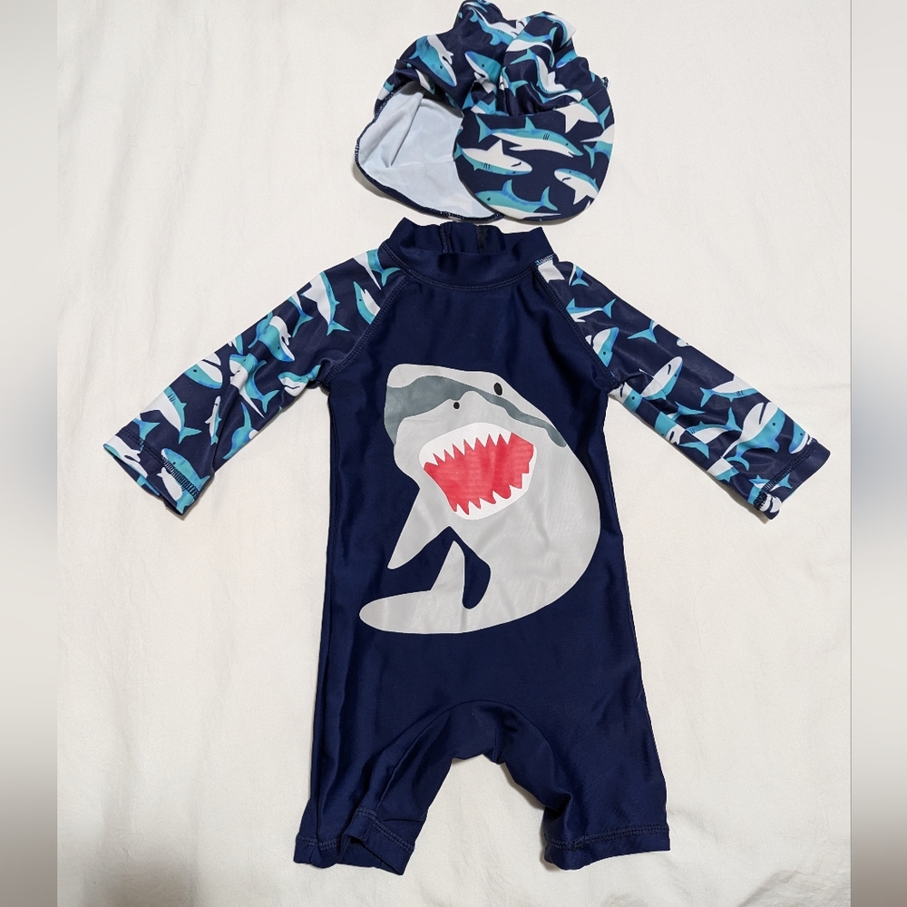 Baby boy shark swimsuit 0-3 months
